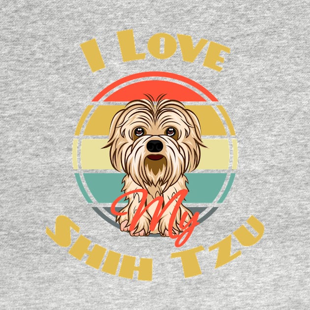 I Love My Shih Tzu Dog Puppy Lover Cute by Meteor77